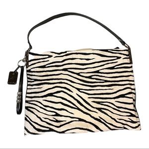 Kenneth Cole black and white hair on hide shoulder bag
